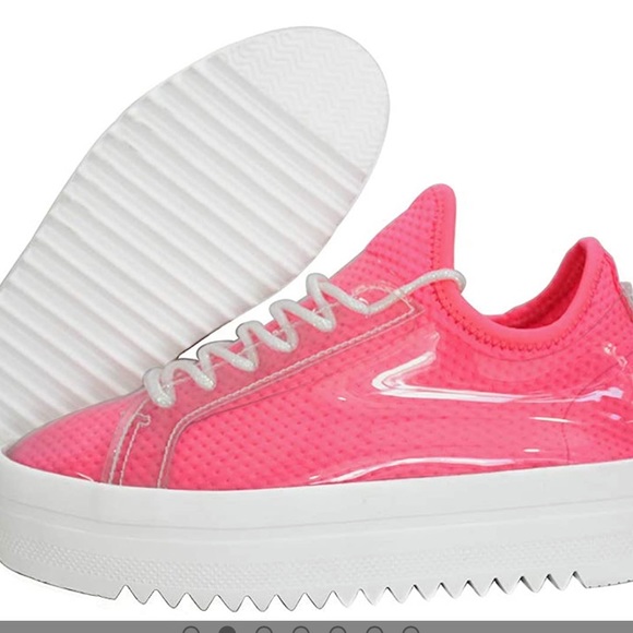 Shoes - Hot Pink Lucky Step Platform Sneaker
